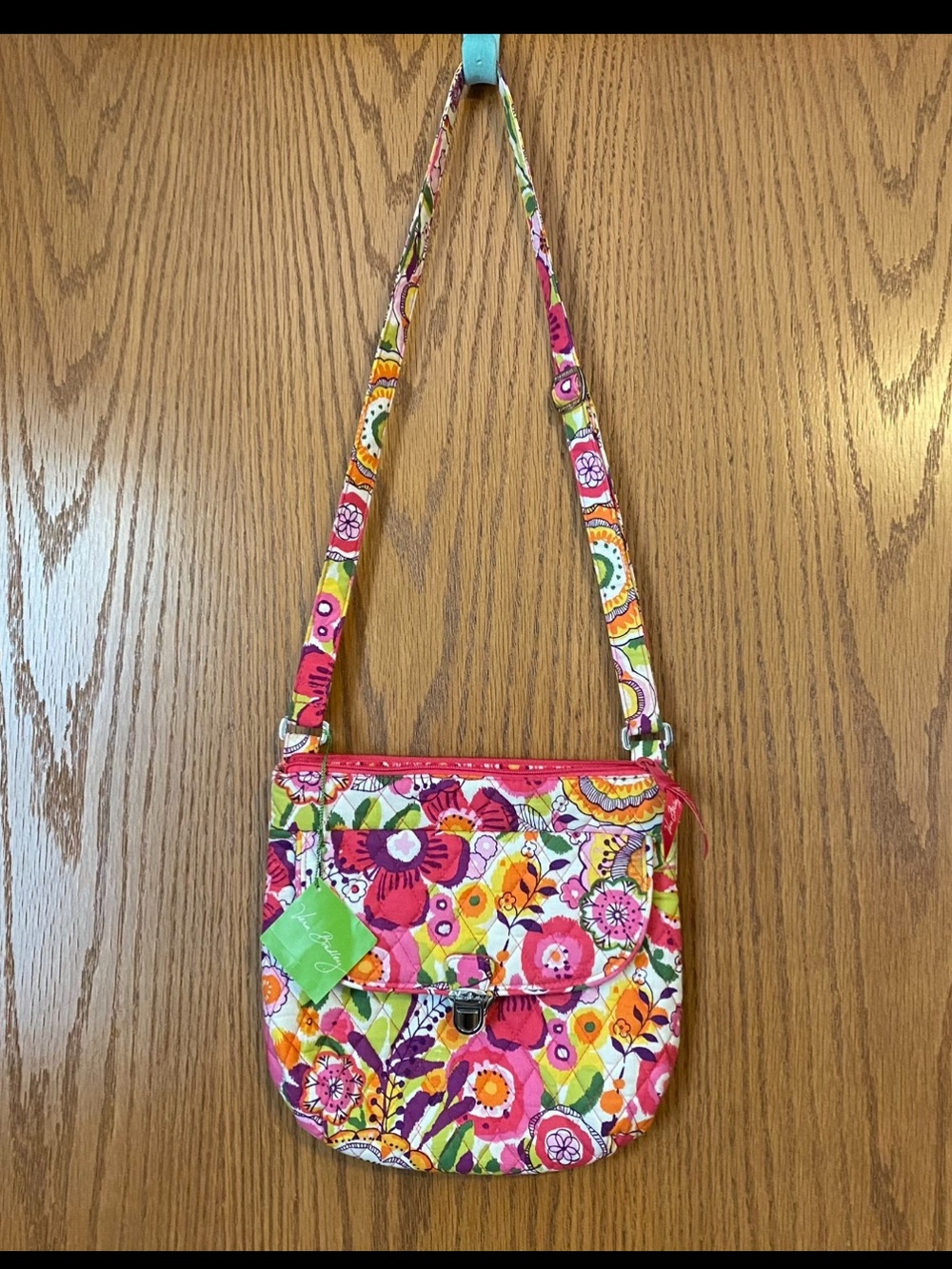 Vera Bradley floral quilted crossbody Clementine Saddle Hipster NWT